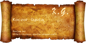Koczor Gyula névjegykártya